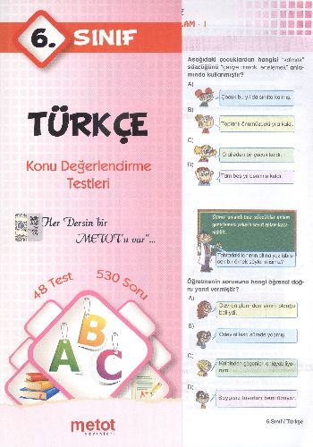Metot 6. Sınıf Türkçe Konu Değerlendirme Testleri