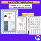 4. Sınıf Öğretmen Dosyası ( Yıllık Plan - Günlük Plan- Doldurulmuş Sınıf Defteri )