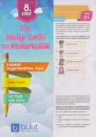 Bulut Eğitim 8. Sınıf T.C. İnkılap Tarihi ve Atatürkçülük Yaprak Test
