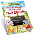 Dik Temel Harflerle Kılavuz Çizgili Yazı Defteri (Büyük Boy)