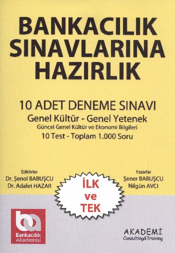 Akademi Bankacılık Sınavlarına Hazırlık 10 Adet Deneme Sınavı %17 indi