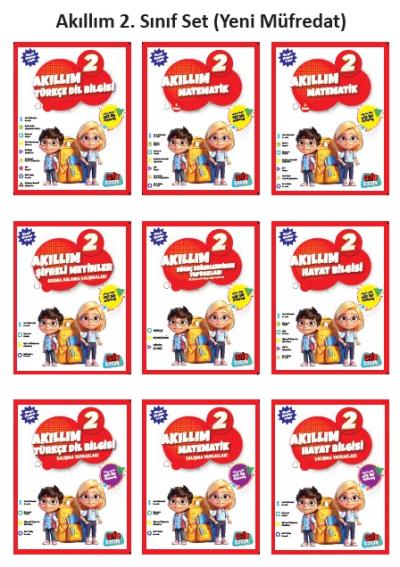Akıllım 2. Sınıf Set (9 Kitap) (Yeni Müfredat)