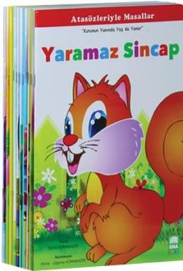 Atasözleriyle Masallar Seti Düz Yazılı (10 Kitap takım Büyük boy)