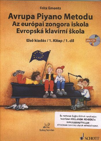 Avrupa Piyano Metodu CDli 1.Kitap 1.Dil %17 indirimli Fritz Emonts