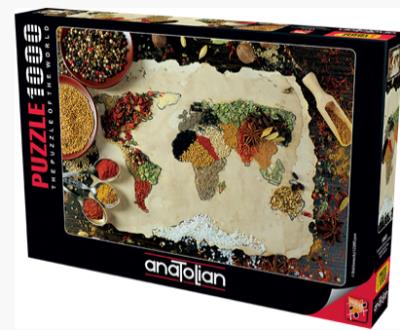 Anatolian Baharatlı Dünya Haritası 1000 Parça Puzzle (1045) Kolektif