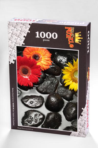 Bahçe Çiçek Serisi - Zen Taşarı ve Çiçekler 1000 Parça Puzzle
