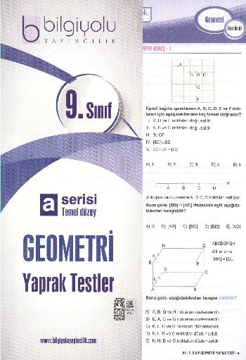 Bilgiyolu 9. Sınıf Geometri Yaprak Testler A Serisi