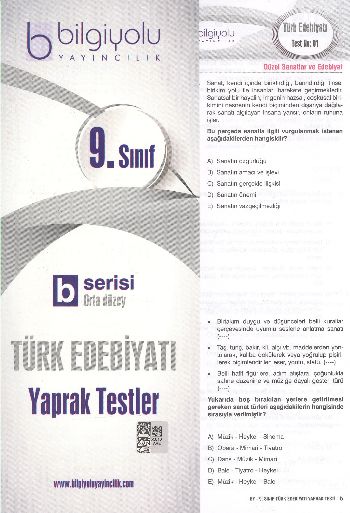 Bilgiyolu 9. Sınıf Matematik Yaprak Testler B Serisi