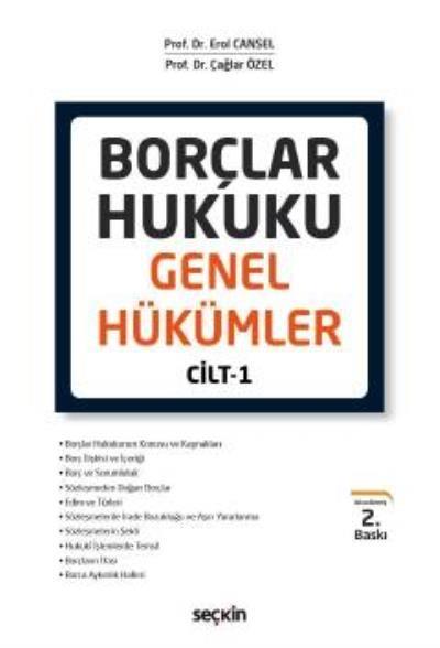 Borçlar Hukuku Genel Hükümler Cilt 1