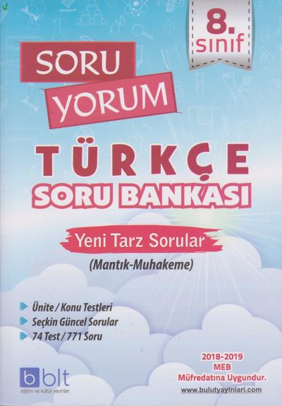 Bulut Eğitim 8. Sınıf Soru Yorum Türkçe Soru Bankası-YENİ