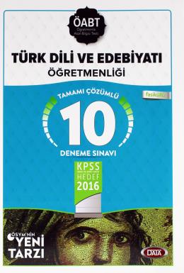 Data 2016 ÖABT Türk Dili ve Edebiyatı Öğretmenliği 10 Deneme
