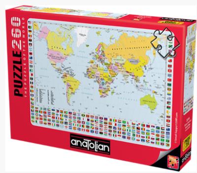 Anatolian Puzzle Dünya Siyasi Harita 260 Parça Kolektif