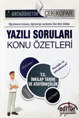 Editör T.C. İnkılap Tarihi ve Atatürkçülük Yazılı Soruları Konu Özetle