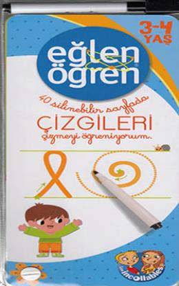 Eğlen Öğren 3 - 4 Yaş 40 Silinebilir Sayfada Çizgileri Çizmeyi Öğreniyorum