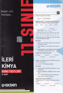 Eksen 11. Sınıf İleri Kimya Konu Testleri