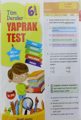 Element 6.Sınıf Tüm Dersler Yaprak Test