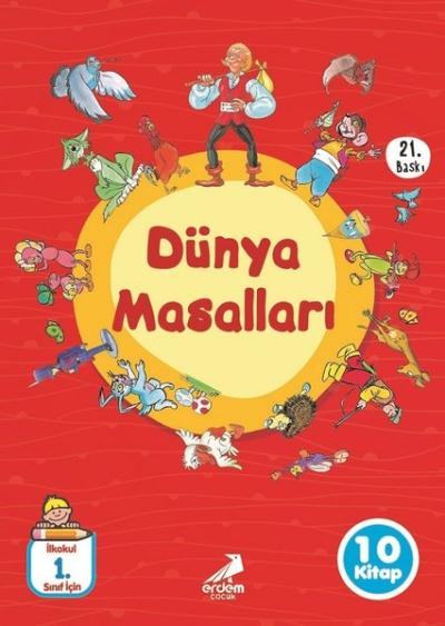 Erdem 1. Sınıflar İçin Dünya Masalları (10 Kitap) Erdem Yayınları Kole