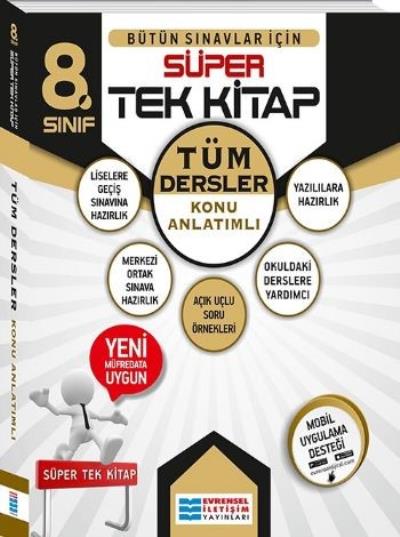 Evrensel 8. Sınıf Süper Tek Kitap Tüm Dersler Konu Anlatımlı