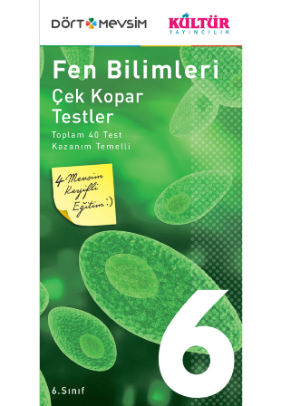 kültür Yayıncılık 6. Sınıf Dört MevsimFen Bilimleri Çek Kopar Testler