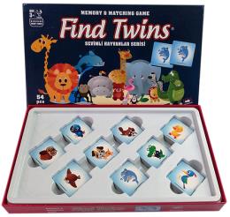 Find Twins Sevimli Hayvanlar Büyük Serisi Hafıza ve Eleştirme Oyunu 54 Parça