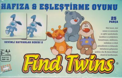 Find Twins Sevimli Hayvanlar Serisi-25 Parça Hafıza-Eşleştirme Oyunu