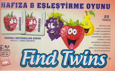 Find Twins Sevimli Meyvecikler Serisi-25 Parça Hafıza-Eşleştirme Oyunu
