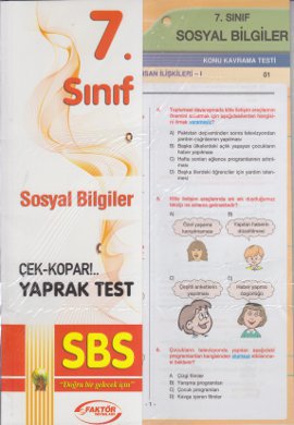 Formül 7. Sınıf Sosyal Bilgiler Yaprak Test