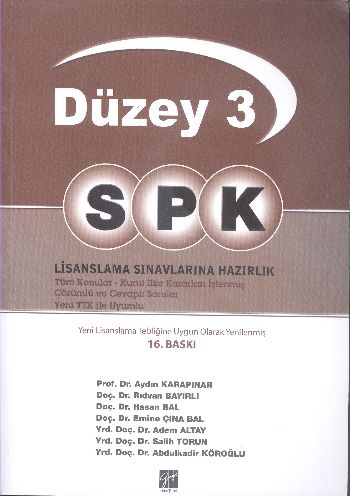 Gazi SPK Düzey-3 Komisyon