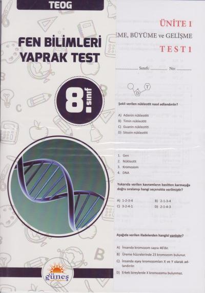 Güneş Yayın Dağıtım TEOG 8.Sınıf Fen Bilimleri Yaprak Test