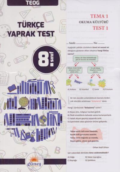 Güneş Yayın Dağıtım TEOG 8.Sınıf Türkçe Yaprak Test