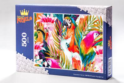 Hayvanlar Serisi - Renkli Papağanlar 500 Parça Puzzle