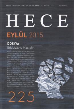 Hece Aylık Edebiyat Dergisi Sayı:225 Eylül 2015
