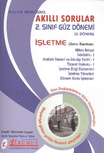 İlkumut Akıllı Sorular 2. Sınıf Güz Dönemi 3. Dönem İşletme Soru Banka