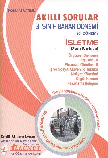 İlkumut Akıllı Sorular 3. Sınıf Bahar Dönemi (6. Dönem) İşletme Soru B