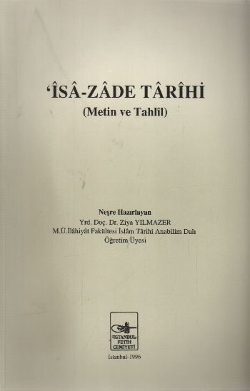 İsa-Zade Tarihi (Metin ve Tahlil)