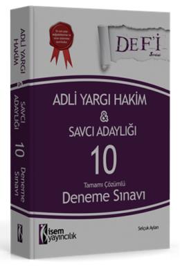 İsem 2016 Defi Adli Yargı Hakim ve Savcı Adaylığı Tamamı Çözümlü 10 De