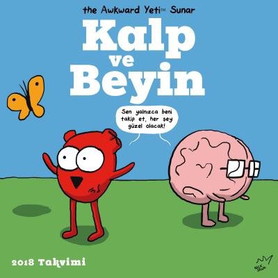 Kalp ve Beyin 2018 Duvar Takvimi The Awkward Yeti-Nick Seluk