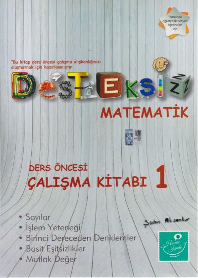 Kartezyen Desteksiz Matematik Ders Öncesi Çalışma Kitabı 1 R.Şahin Aks