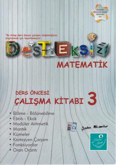 Kartezyen Desteksiz Matematik Ders Öncesi Çalışma Kitabı 3 Kolektif