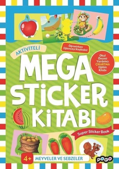 Mega Sticker Kitabı-Meyveler ve Sebzeler 4+