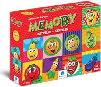 Memory Eşleştirme Kartları-Meyveler Sebzeler 48 Kart Kolektif