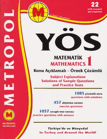 Metropol YÖS Matematik 1 Konu Anlatımlı Örnek Çözümlü Kollektif