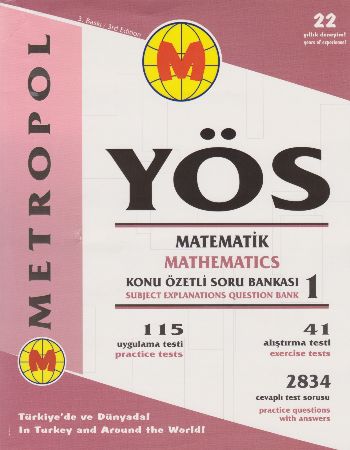 Metropol YÖS Matematik-1 Konu Özetli Soru Bankası Komisyon