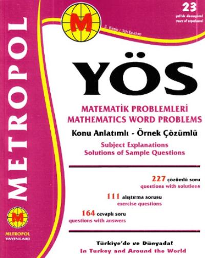 Metropol YÖS Matematik Problemleri Konu Açıklamalı-Örnek Çözümlü Metro