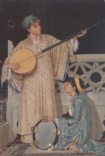 Osman Hamdi Bey : İki Müzisyen Kız Büyük Boy