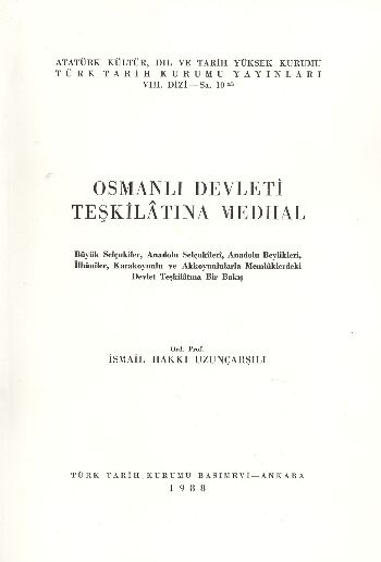 Osmanlı Devleti Teşkilatına Medhal