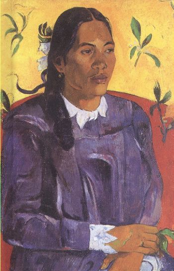 Paul Gauguin : Woman With a Flower Küçük Boy