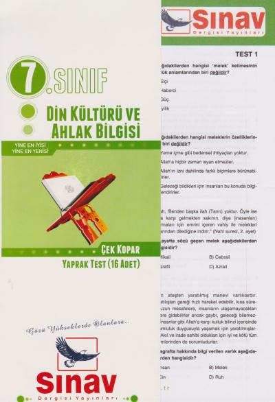 Sınav 7. Sınıf Din Kültürü Ve Ahlak Bilgisi Çek Kopar Yaprak Test 16 Adet