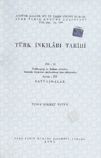 Türk İnkılabı Tarihi Cilt:II / Kısım:III