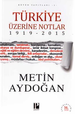 Türkiye Üzerine Notlar 1919 - 2015 Metin Aydoğan